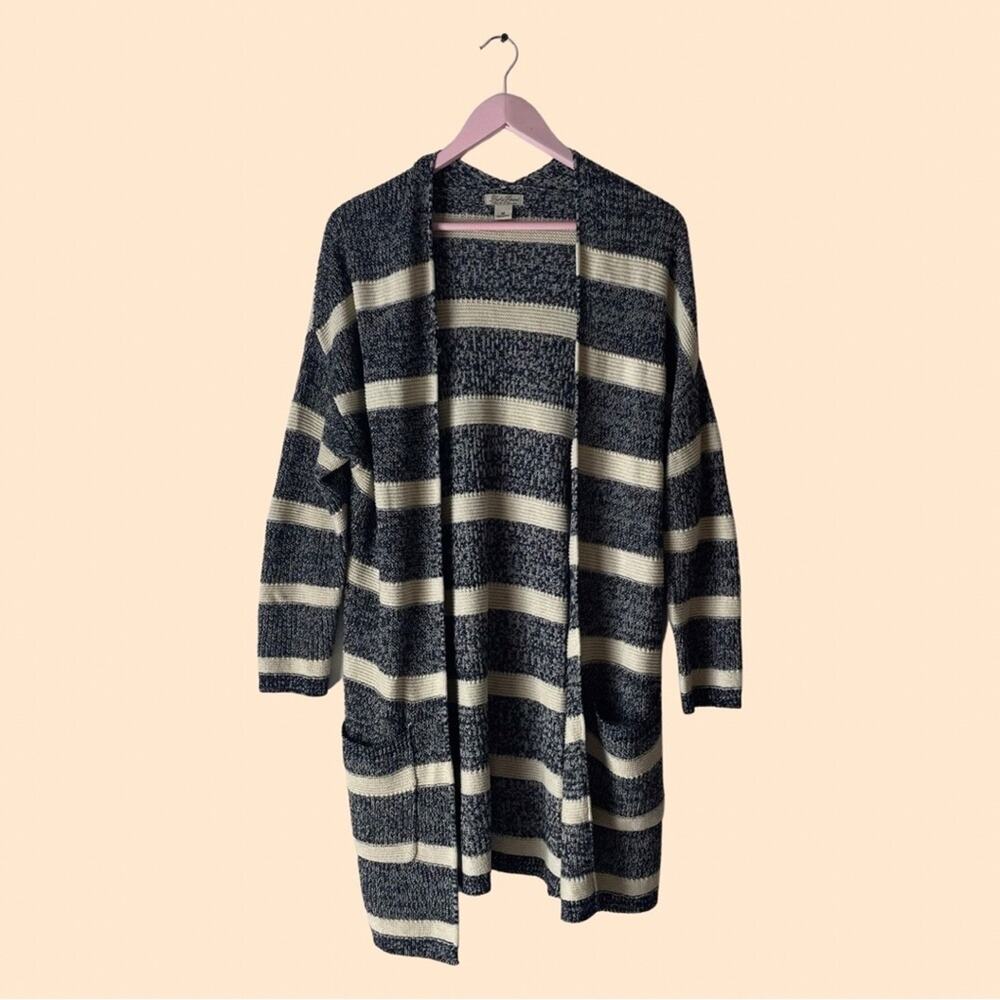 Lucky Brand Striped Long Cardigan Size Medium